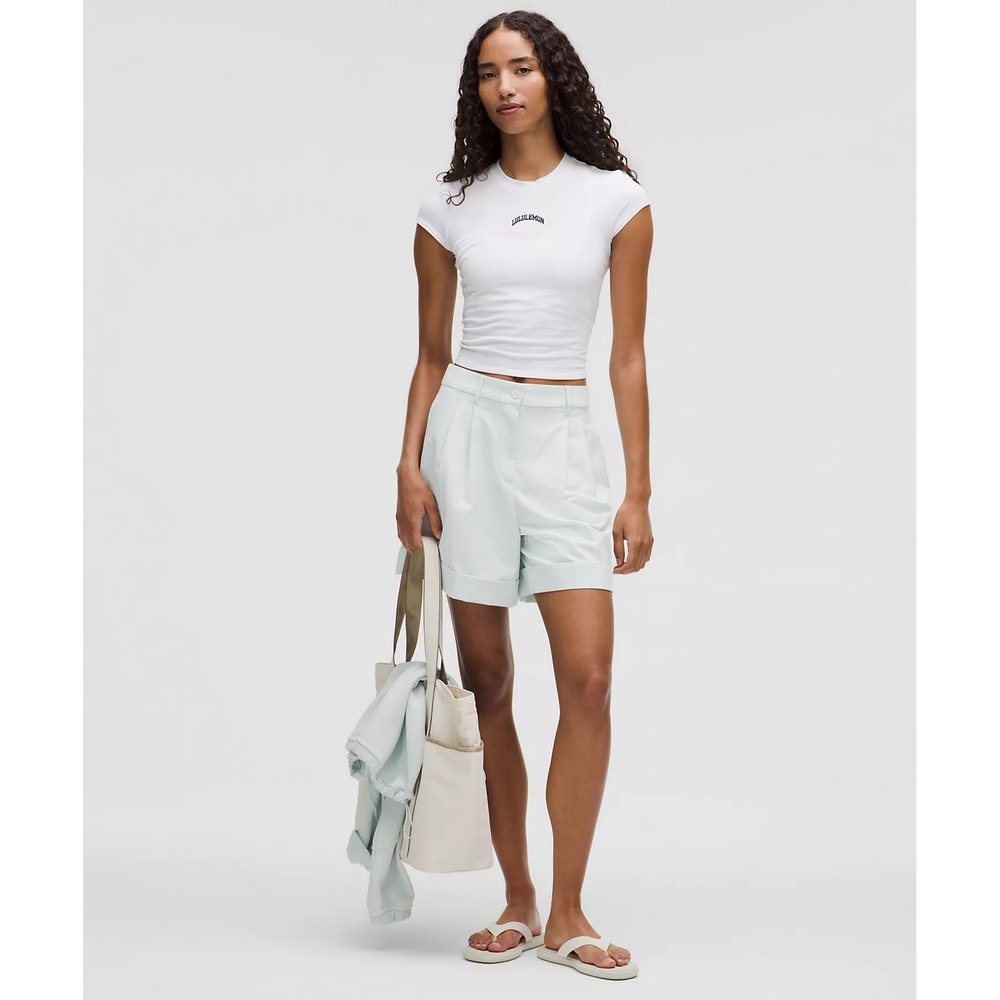 Lululemon-LuluLinen High-Rise Short 6"-Ocean Air